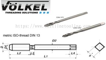 Machine Taps (M) - DIN 371/376 Form C/350 RSP HSS-E Tolerance ISO 2/6H