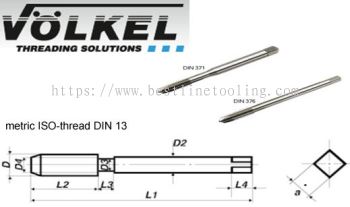 Machine Taps, with Oversize (M) DIN 371/376 Form B HSS-E