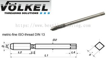 Machine Taps (Mf) - DIN 374 Form B HSS-E Tolerance ISO 2/6H