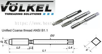 Machine Taps - Left Hand (UNF) - ISO 529 HSS-G Tolerance 2B