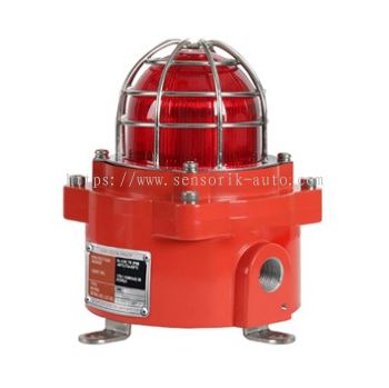 QNE 92mm ATEX, IECEx, CE and KC Marked Explosion Proof LED Signal/ Warning Light/ ATEX Beacon Flame proof LED signal light that features steady/flashing, strobe, and simulated revolving light functions in one unit