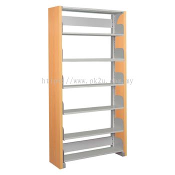 SSLS-6L-WP-A1 - Single Sided Library Shelving With Wooden Panel (6 Shelves)