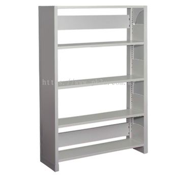SSLS-4L-SP-A1 - Single Sided Library Shelving With Steel End Panel (4 Shelves)