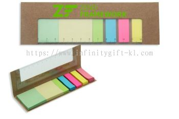 E021 Eco Sticky Notes With Plastic Ruler