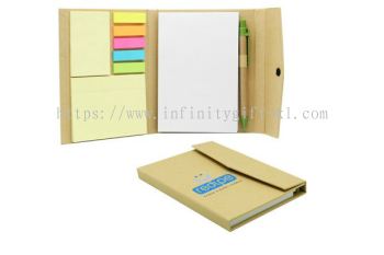 E023 Eco Sticky Notes With Memo Pad &amp; Recycled Paper Pen