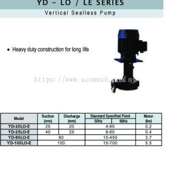 Vertical Sealless Pump - YD-LO/LE SERIES