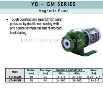 Magnetic Pump - YD-GM SERIES