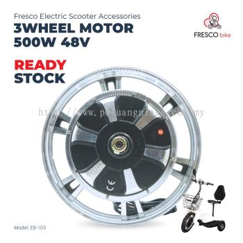 3 Wheel Electric Scooter Motor 500w 48v With Rim Full Set Spareparts
