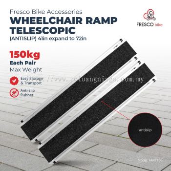 Telescopic Aluminium Wheelchair Ramp 150kg Cap each pair 41 x 7.5in