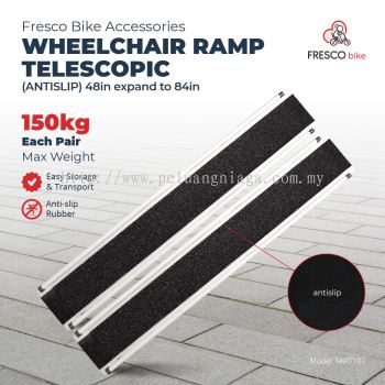 Telescopic Aluminium Wheelchair Ramp 150kg Cap each pair 48 x 7.5in