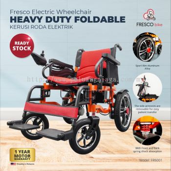 Fresco Electric Wheelchair Heavy Duty Foldable (Red Seat)