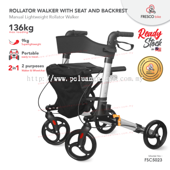 Fresco Rollator Walker with Seat and Backrest