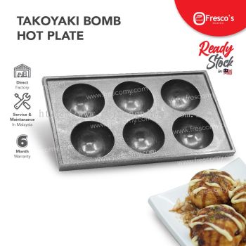 Takoyaki Bomb Hot Plate 6 Holes 8cm Aluminum Alloy Takoyaki Pan