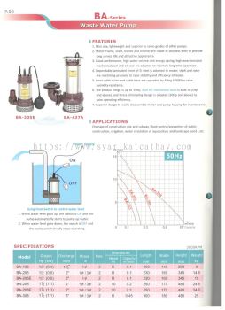 Sonho BA-Series Waste Water Pump