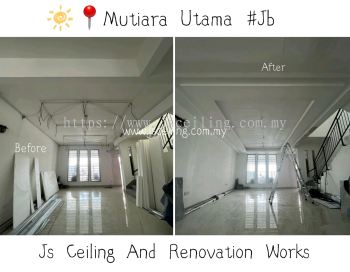 Cornice Ceiling Design #Lightholder Longkang Design #included Wiring &Led Downlight @Installation. #Mutiara Utama #Jb 