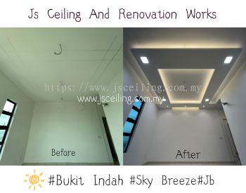 Special Cornice Ceiling Design #Bukit Indah #Sky Breeze #Jb #included wiring&Led Downlight #MasterBedRoom