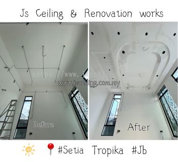 Cornice Ceiling Design #Setia Tropika #Jb #MasterBedRoom #2layer Ceiling special Design#And Installation #Free On-Site Quotation #Free On- Site Measurement #Want to inquire about Plaster Ceiling Can Whatsapp us Mr.John +60167211148 