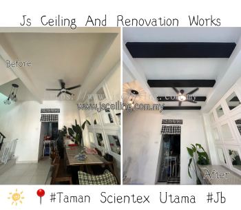 Cornice Ceiling Design #Taman Scientex Utama #Senai #Jb #DiningArea #Kayu Ceiling special Design#And Installation #Free On-Site Quotation #Free On- Site Measurement #Want to inquire about Plaster Ceiling Whatsapp us Mr.John +60167211148 