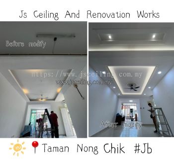 Cornice Ceiling Design #Taman Nong Chik #Jb #Living Hall #Modify Ceiling Design #And Installation #Wiring Works #Free On-Site Quotation #Free On- Site Measurement #Want to inquire about Plaster Ceiling Whatsapp us Mr.John +60167211148 