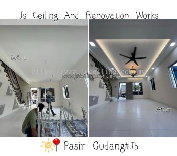 Cornice Ceiling Design # Pasir Gudang #Jb # Living Hall Cornice Ceiling Design# #& Installation Wiring Works #Free On-Site Quotation #Free On- Site Measurement #welcome to inquire about Plaster Ceiling Can Whatsapp us Mr.John +60167211148 