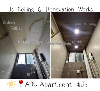 Specialist PVC Ceiling Design #Condo ARC#Jb #Toilet Area #included Wiring #Led Downlight #Led strip #and in installation #Free On-site Measurement #Free on-site Quotations ..