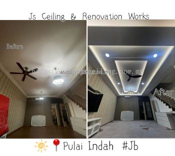Cornice Ceiling Design #Pulai Indah #Jb # Cornice Ceiling 2 Layer Design#Installation Wiring Works #Free On-Site Quotation #Free On- Site Measurement #welcome to inquire about Plaster Ceiling Can Whatsapp us Mr.John +60167211148 