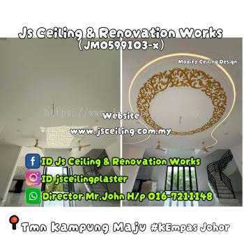 Cornice Ceiling Design #Kampung Taman Maju #Jb #Specialist Ceiling Design #Specialist Modify Ceiling Aluminium Cob Led #Cornice Flower Gold Design Free On-Site Quotation #Free On- Site Measurement #Welcome to inquire about Plaster Ceiling Boleh Whatsapp Director Mr.John +60167211148