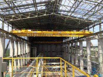 15 TON DOUBLE GIRDER OVERHEAD CRANE .COMPLETED WITH WALKWAY- 2 UNIT