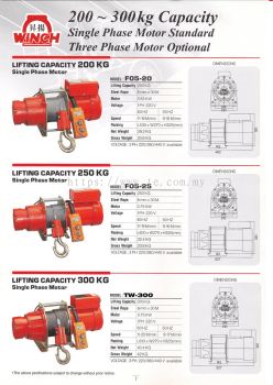 200 to 300 Kg Electric winch .