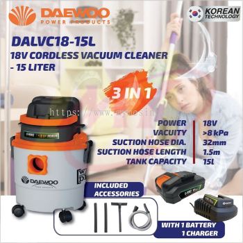 DAEWOO DALVC18-15L Cordless Vacuum Cleaner With 1 Battery & Charger