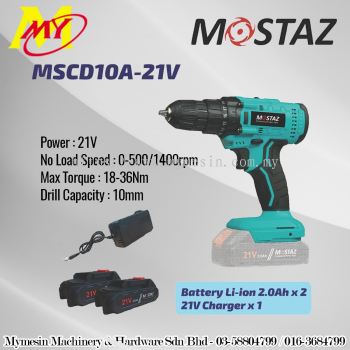 Mostaz MSCD10A-21V Cordless Drill - 10mm [Code: 10174]