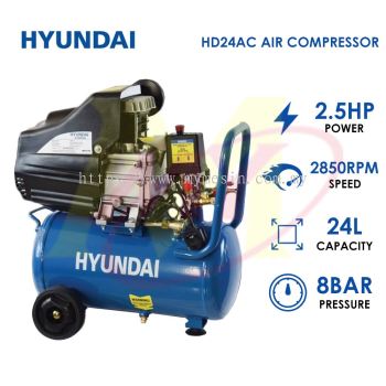 HYUNDAI HD24AC 2.5HP 24L Air Compressor 8 Bar