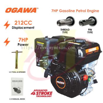 OGAWA Gasoline 7HP Petrol Engine 19mm Key Type / Thread Type 212CC Engine