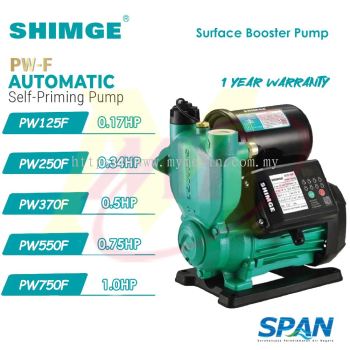 SHIMGE PW Series Surface Booster Pump | Bypass Automatic Stop & Run Pam Rumah 0.17HP - 1HP