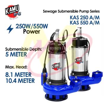 Kamu KSQ-250 I KSQ-550 Non Auto / Auto Sewage Submersible Pump Water Pump Pam Kolam Ikan Series 