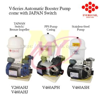 EVERGUSH V-Series Automatic Booster Pump complete with JAPAN Switch