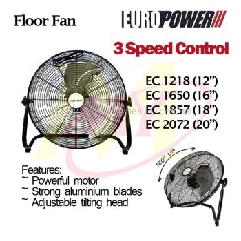 Europower EC-Series Floor Fan (Aluminium Blades- 3 Speed Control)