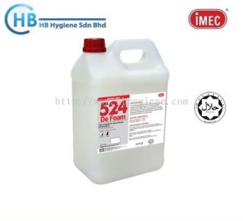 IMEC 524 De Foam, Anti-Foam / Defoamer for Carpet Extraction & Water Pick Up, Halal, 5L