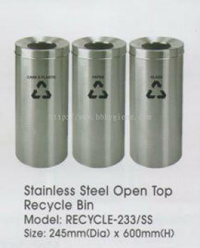 R233 (Stainless Steel Open Top Recycle Bin)