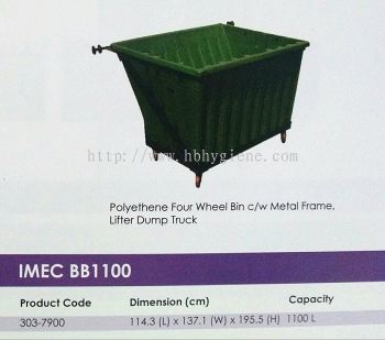 IMEC BB1100 (1100lit Four Wheel Bin c/w Metal Frame)