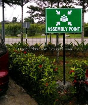 assembly point signboard /ppe sign /rack aluminum holder/rack numbering code sign n infomation board (click for more detail)