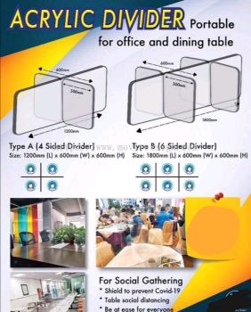 Arcylic divider for office and factory use 