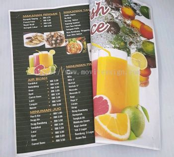 Printing food menu/digital print menu book/silkcreen printing