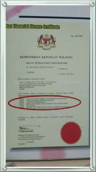 registered with the Government / Certificate of Kementrian Kewagan 