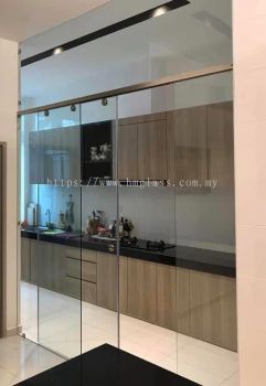 Frameless Sliding Kitchen Door