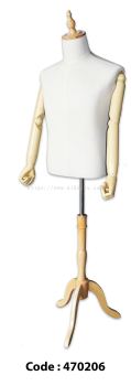 470206 - MALE TORSO with HAND and WOODEN TRIPOD