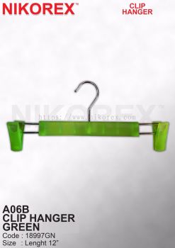 505001GN - Clip Hanger A06B Green (10pcs)