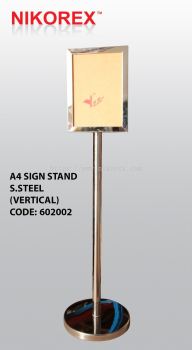 602002 - SS SIGNAGE STAND A4 (VERTICAL)