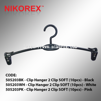 505203BK/505203WH/505203PK - Clip Hanger 2 Clip SOFT (10pcs)