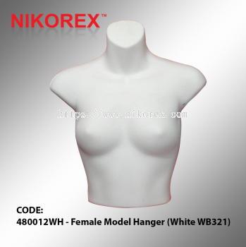 480012WH - Female Model Hanger (White WB321)